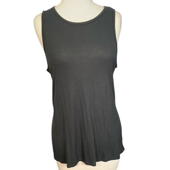 American Eagle Soft Sexy Ribbed Loose Black Size Small Cutouts on Back Oversized - Picture 5 of 10